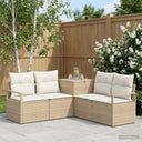 vidaXL Bankstel 5 st Zwart Poly Rattan en Staal