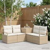 vidaXL Bankstel 5 st Zwart Poly Rattan en Staal
