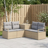 vidaXL Bankstel 5 st Zwart Poly Rattan en Staal