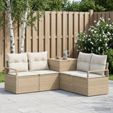 vidaXL Bankstel 5 st Zwart Poly Rattan en Staal