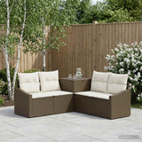 vidaXL Bankstel 5 st Zwart Poly Rattan en Staal
