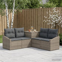 vidaXL Bankstel 5 st Zwart Poly Rattan en Staal