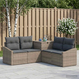 vidaXL Bankstel 5 st Zwart Poly Rattan en Staal