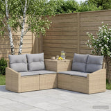 vidaXL Bankstel 5 st Zwart Poly Rattan en Staal