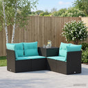 vidaXL Bankstel 5 st Zwart Poly Rattan en Staal
