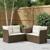 vidaXL Bankstel 5 st Zwart Poly Rattan en Staal