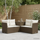 vidaXL Bankstel 5 st Zwart Poly Rattan en Staal