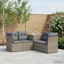 vidaXL Bankstel 5 st Zwart Poly Rattan en Staal
