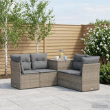 vidaXL Bankstel 5 st Zwart Poly Rattan en Staal