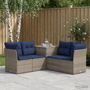 vidaXL Bankstel 5 st Zwart Poly Rattan en Staal