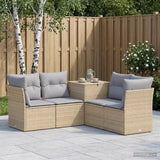 vidaXL Bankstel 5 st Zwart Poly Rattan en Staal