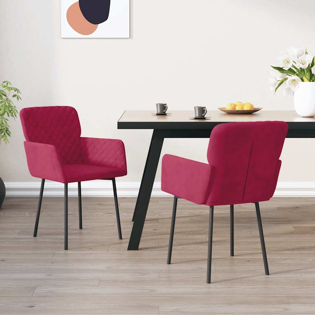 vidaXL Eetkamerstoelen 2 st fluweel blauw