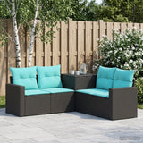 vidaXL Bankstel 5 st Zwart Poly Rattan en Staal