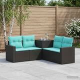 vidaXL Bankstel 5 st Zwart Poly Rattan en Staal