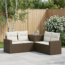 vidaXL Bankstel 5 st Zwart Poly Rattan en Staal