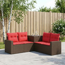 vidaXL Bankstel 5 st Zwart Poly Rattan en Staal