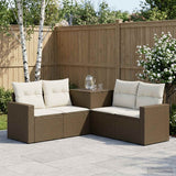 vidaXL Bankstel 5 st Zwart Poly Rattan en Staal