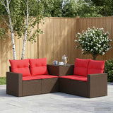 vidaXL Bankstel 5 st Zwart Poly Rattan en Staal