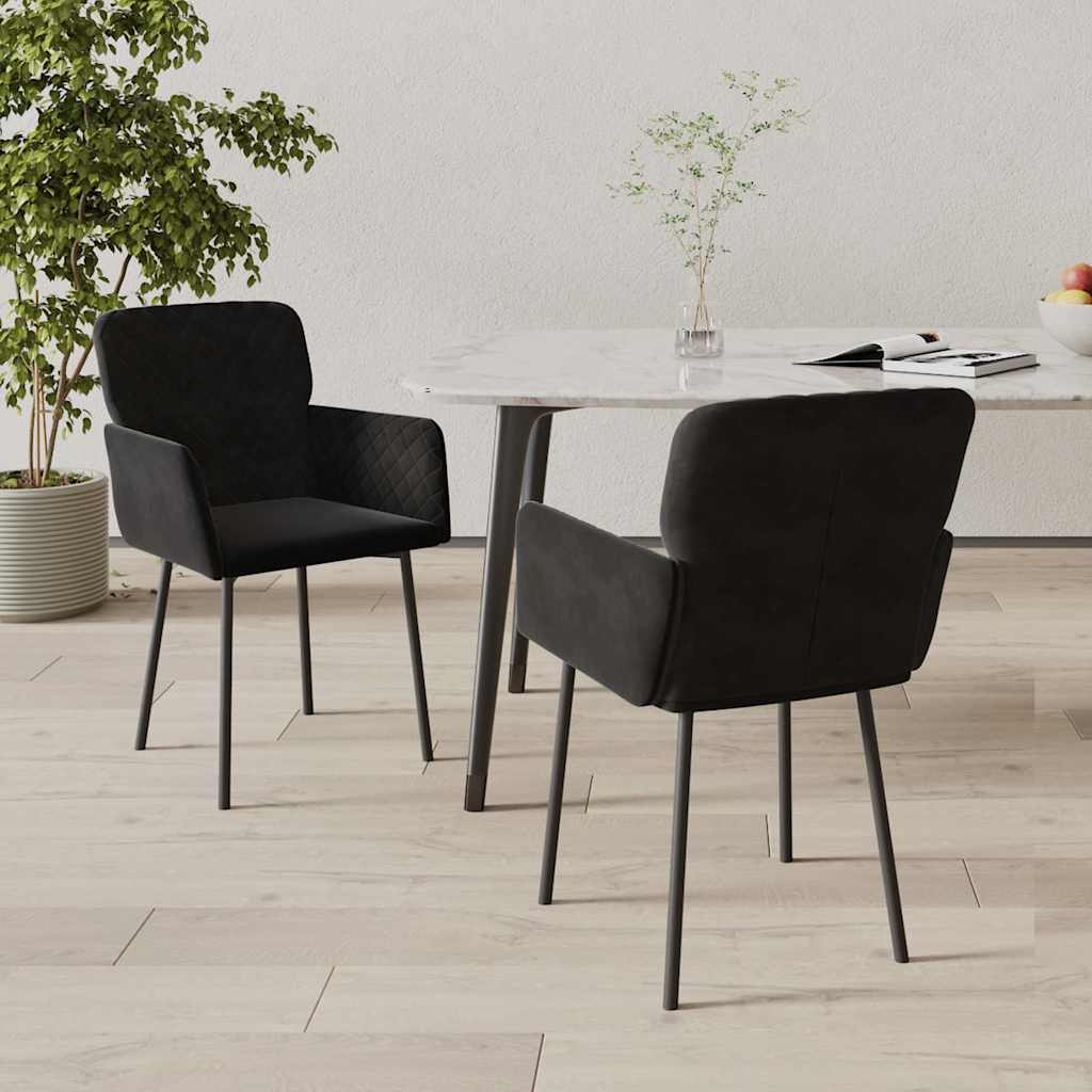 vidaXL Eetkamerstoelen 2 st fluweel blauw