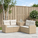 vidaXL Bankstel 5 st Zwart Poly Rattan en Staal