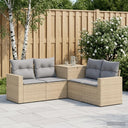 vidaXL Bankstel 5 st Zwart Poly Rattan en Staal