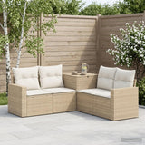 vidaXL Bankstel 5 st Zwart Poly Rattan en Staal