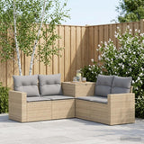vidaXL Bankstel 5 st Zwart Poly Rattan en Staal
