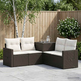 vidaXL Bankstel 5 st Zwart Poly Rattan en Staal