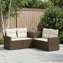 vidaXL Bankstel 5 st Zwart Poly Rattan en Staal