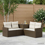 vidaXL Bankstel 5 st Zwart Poly Rattan en Staal
