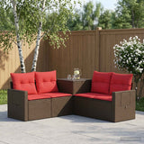 vidaXL Bankstel 5 st Zwart Poly Rattan en Staal
