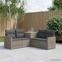 vidaXL Bankstel 5 st Zwart Poly Rattan en Staal