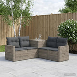 vidaXL Bankstel 5 st Zwart Poly Rattan en Staal
