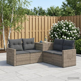 vidaXL Bankstel 5 st Zwart Poly Rattan en Staal