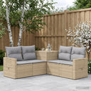 vidaXL Bankstel 5 st Zwart Poly Rattan en Staal
