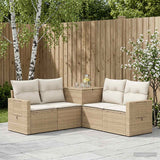 vidaXL Bankstel 5 st Zwart Poly Rattan en Staal