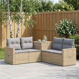 vidaXL Bankstel 5 st Zwart Poly Rattan en Staal