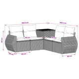 vidaXL 5-piece Sofa Set Black Poly Rattan and Steel
