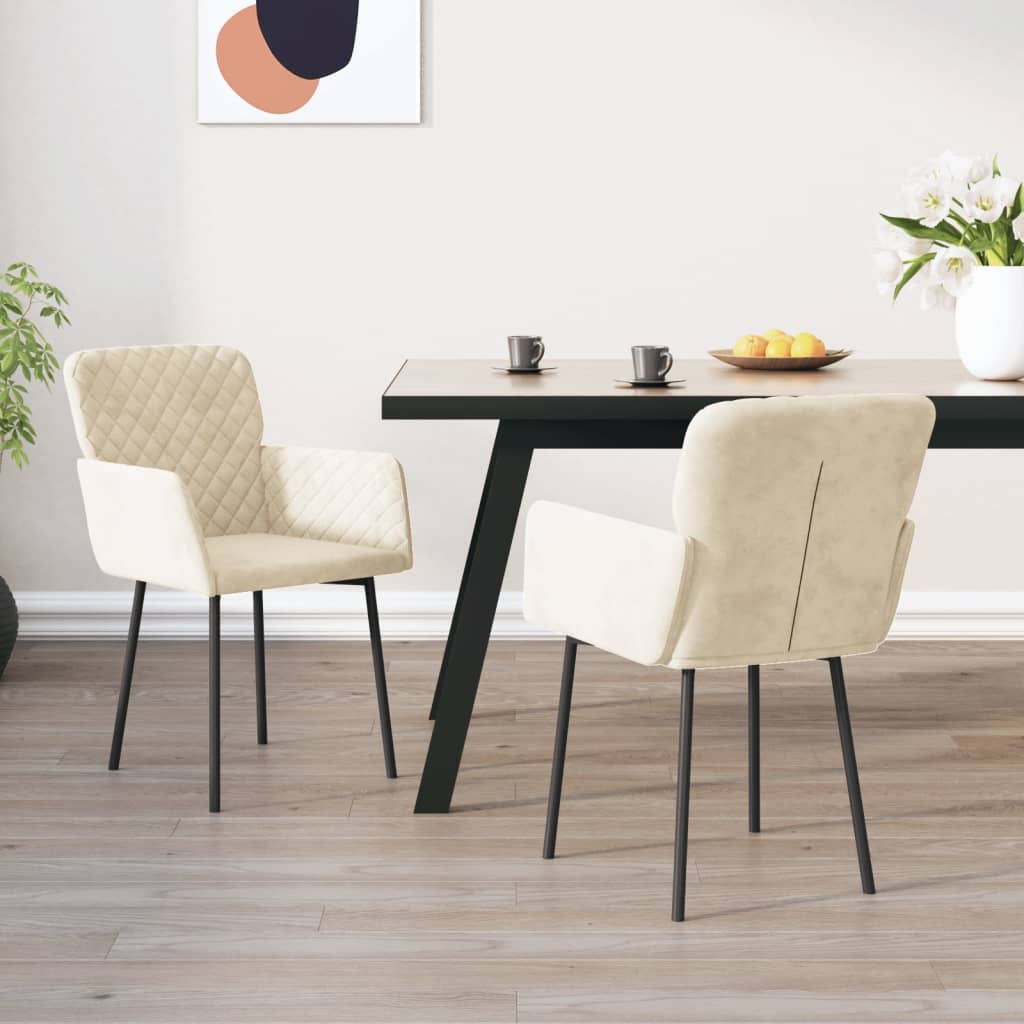 vidaXL Eetkamerstoelen 2 st fluweel blauw