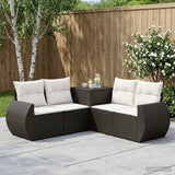 vidaXL 5-piece Sofa Set Black Poly Rattan and Steel