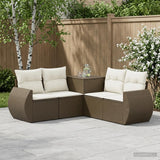 vidaXL 5-piece Sofa Set Black Poly Rattan and Steel