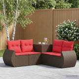 vidaXL 5-piece Sofa Set Black Poly Rattan and Steel