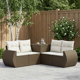 vidaXL 5-piece Sofa Set Black Poly Rattan and Steel