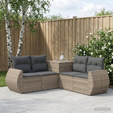 vidaXL 5-piece Sofa Set Black Poly Rattan and Steel