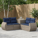 vidaXL 5-piece Sofa Set Black Poly Rattan and Steel