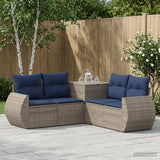 vidaXL 5-piece Sofa Set Black Poly Rattan and Steel