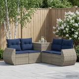 vidaXL 5-piece Sofa Set Black Poly Rattan and Steel