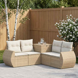 vidaXL 5-piece Sofa Set Black Poly Rattan and Steel