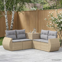 vidaXL 5-piece Sofa Set Black Poly Rattan and Steel