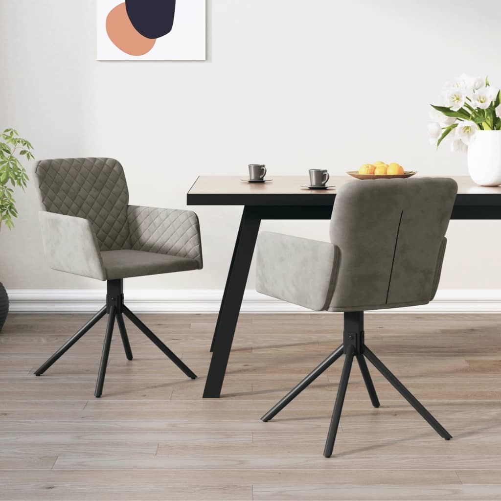 vidaXL Eetkamerstoelen draaibaar 2 st fluweel blauw